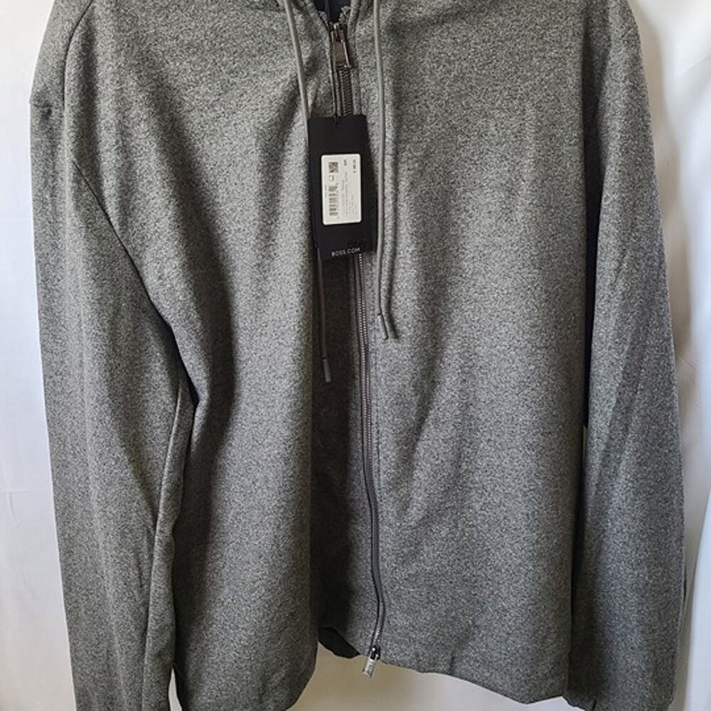 HUGO BOSS Gray Full Zip Hooded Jacket Size 38R 40R 42R 44R New With Tags